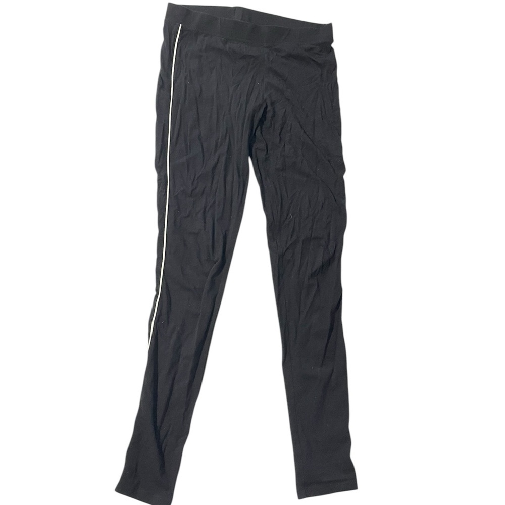 Gap Workout Track Pants Womens Small Petite Pull On Black / White Stripe